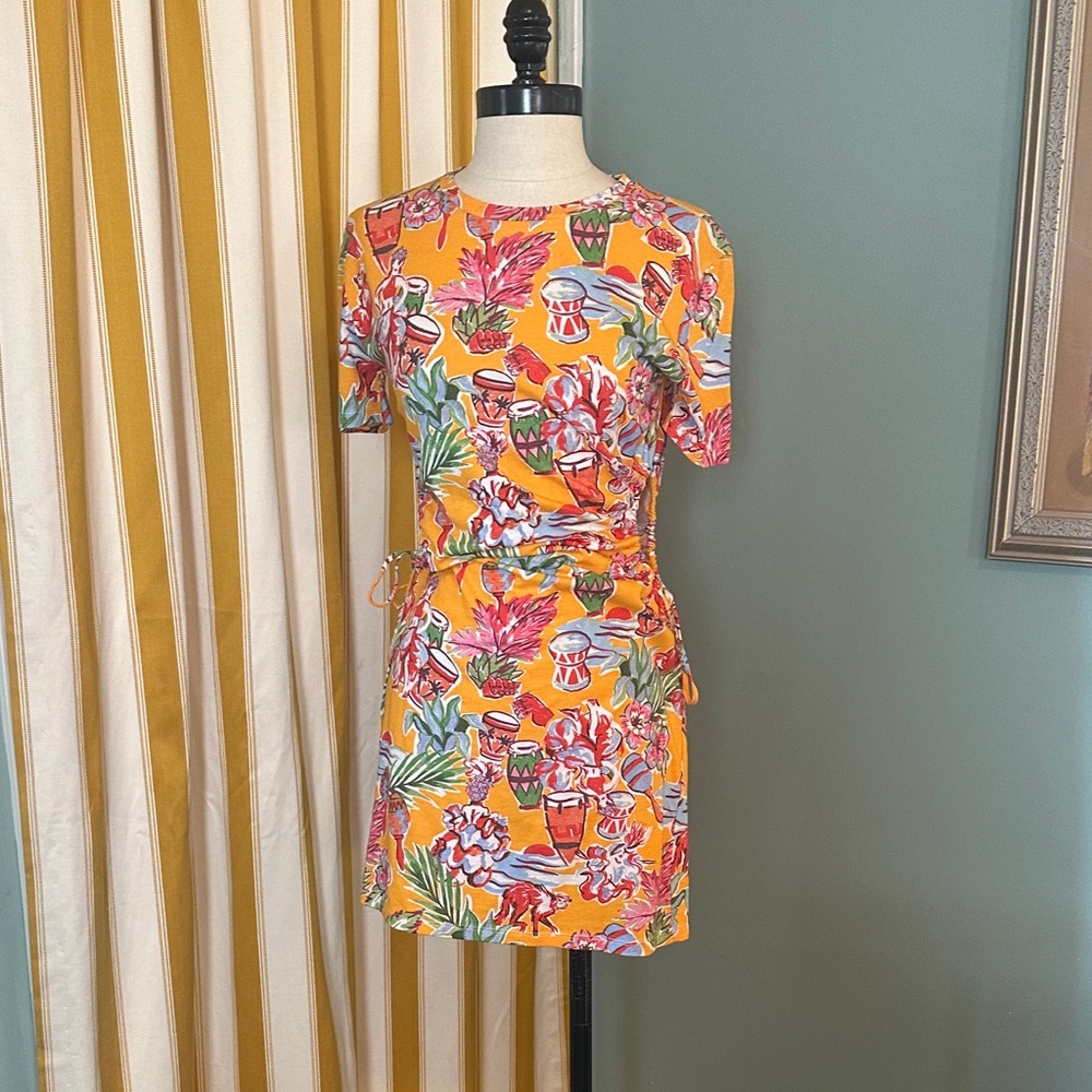 Zara Orange Floral Mini Dress